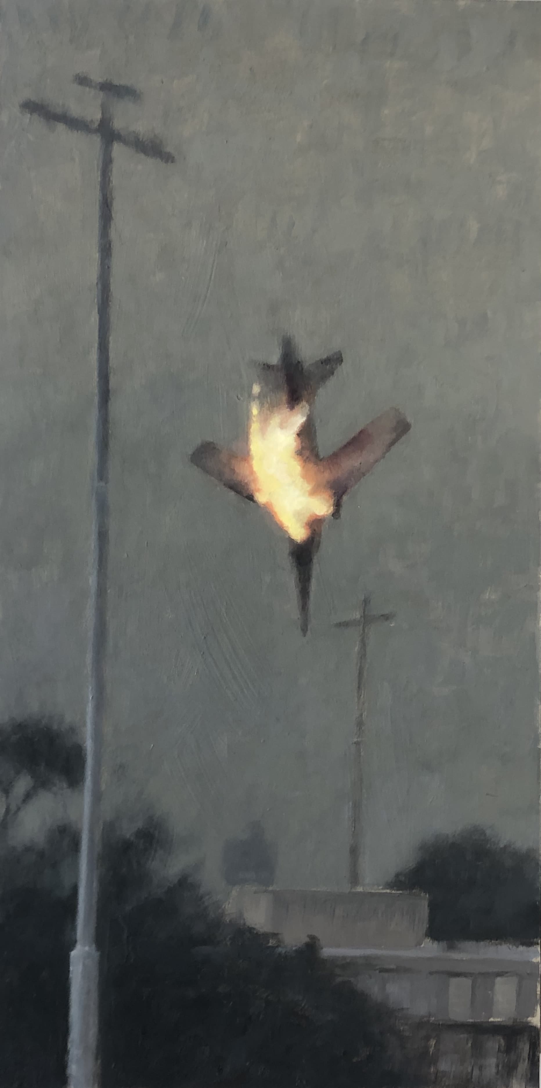 Absturz,60x30cm,Ol auf MDF,2022