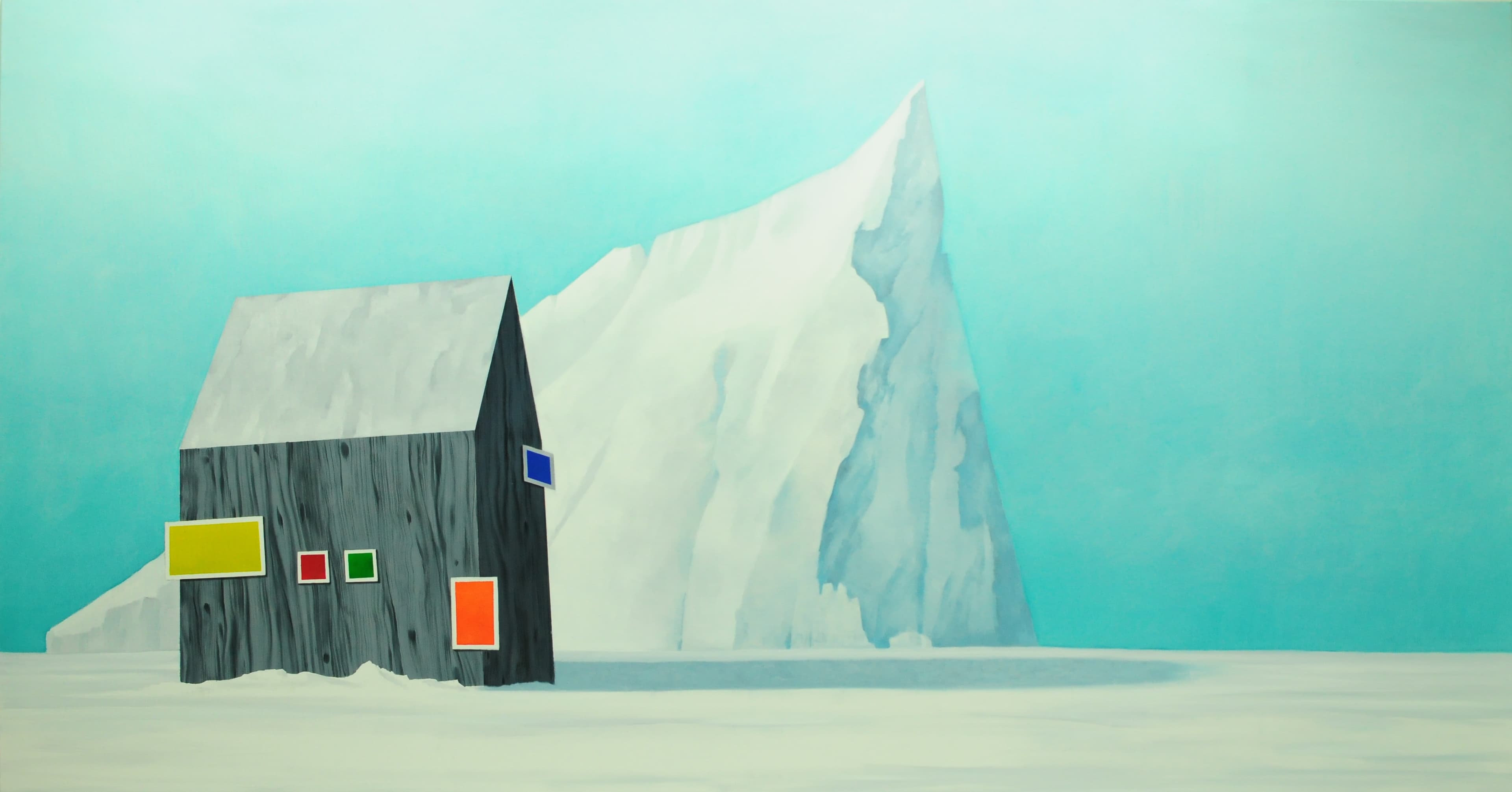 Ausstellung-Außenposten,160x300cm,Ol auf Lw,2018