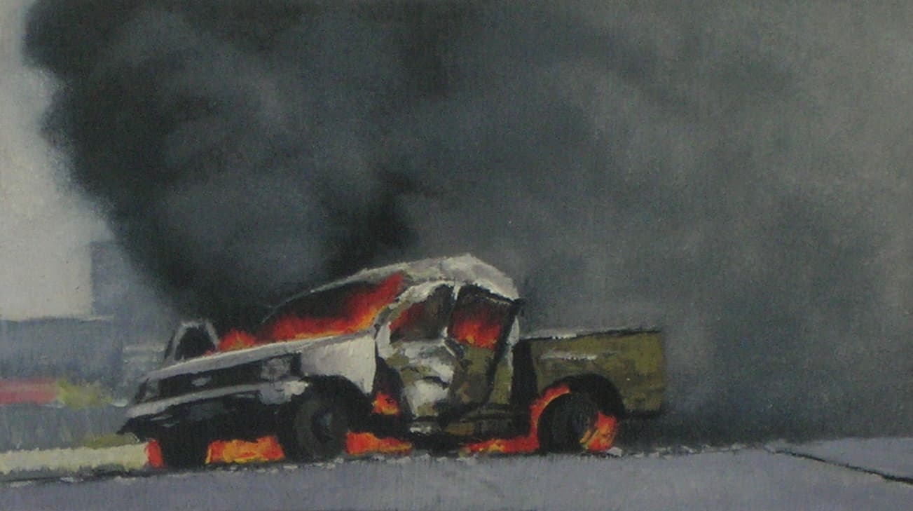 Autobombe,12x21,5cm,Ol auf MDF,2005