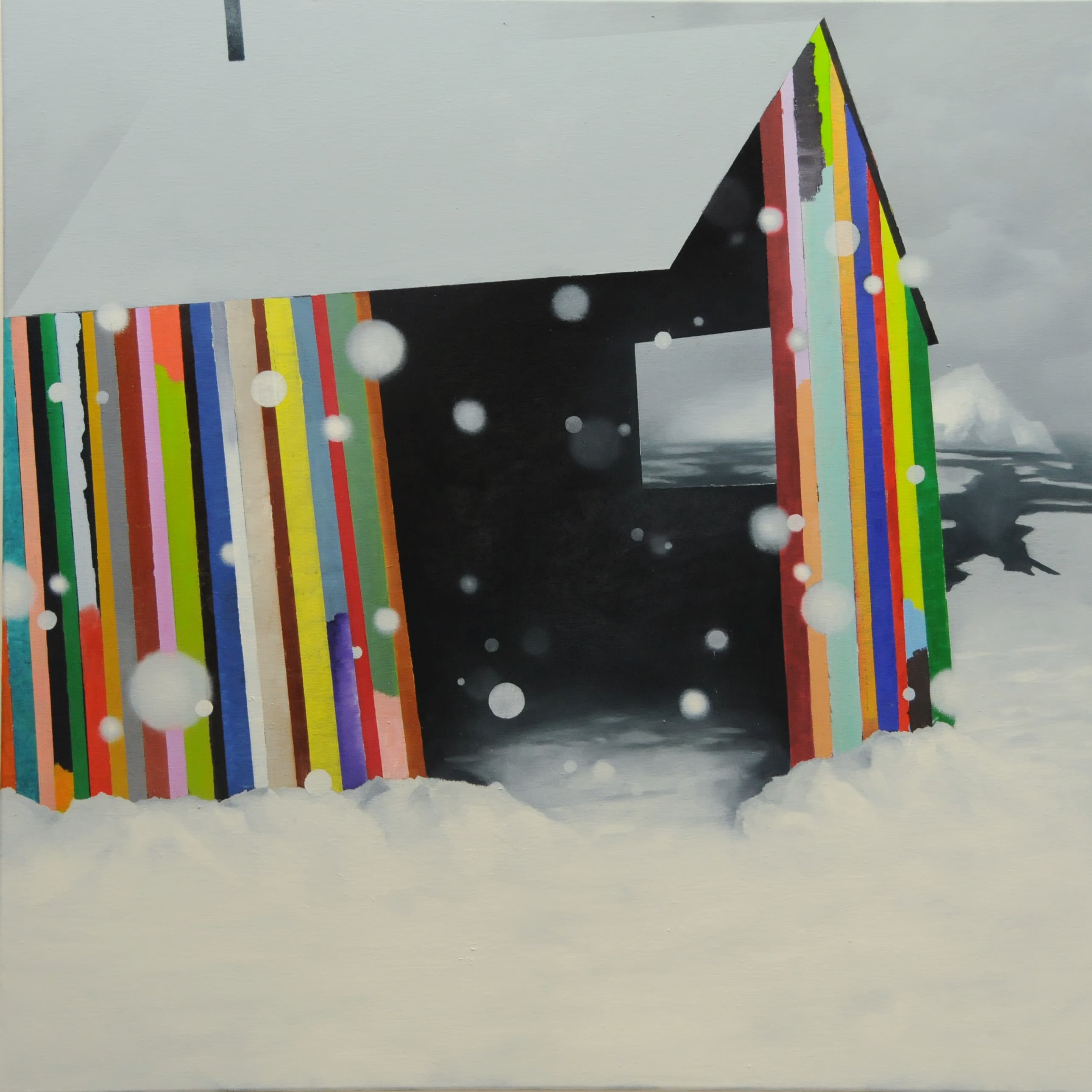 Das Haus des Malers,2011,100x100cm, Ol auf Leinwand