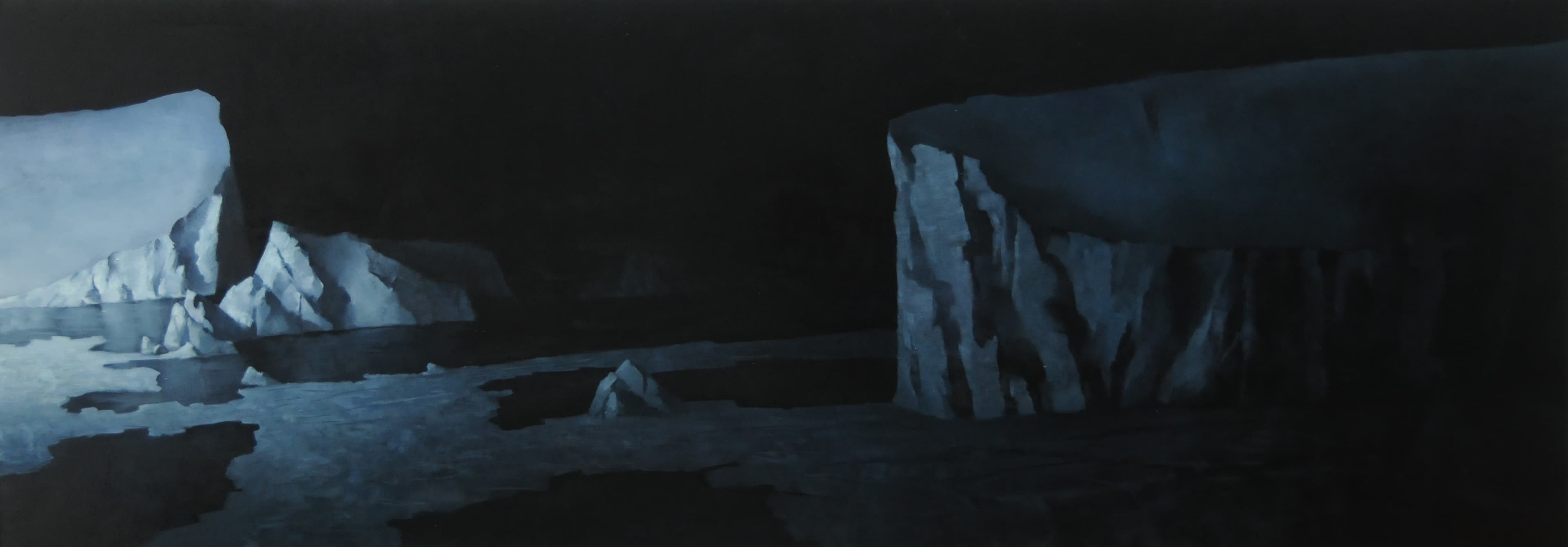 Eisnacht (2.Fassung),90x250cm,Ol auf Leinwand,2011