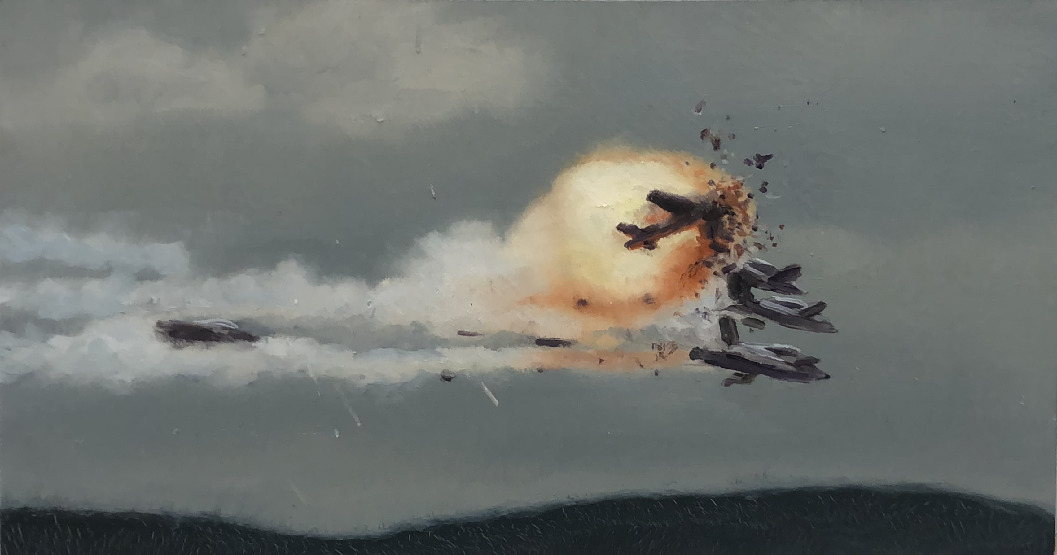 Flugschau,16x30cm,Ol auf MDF,2023