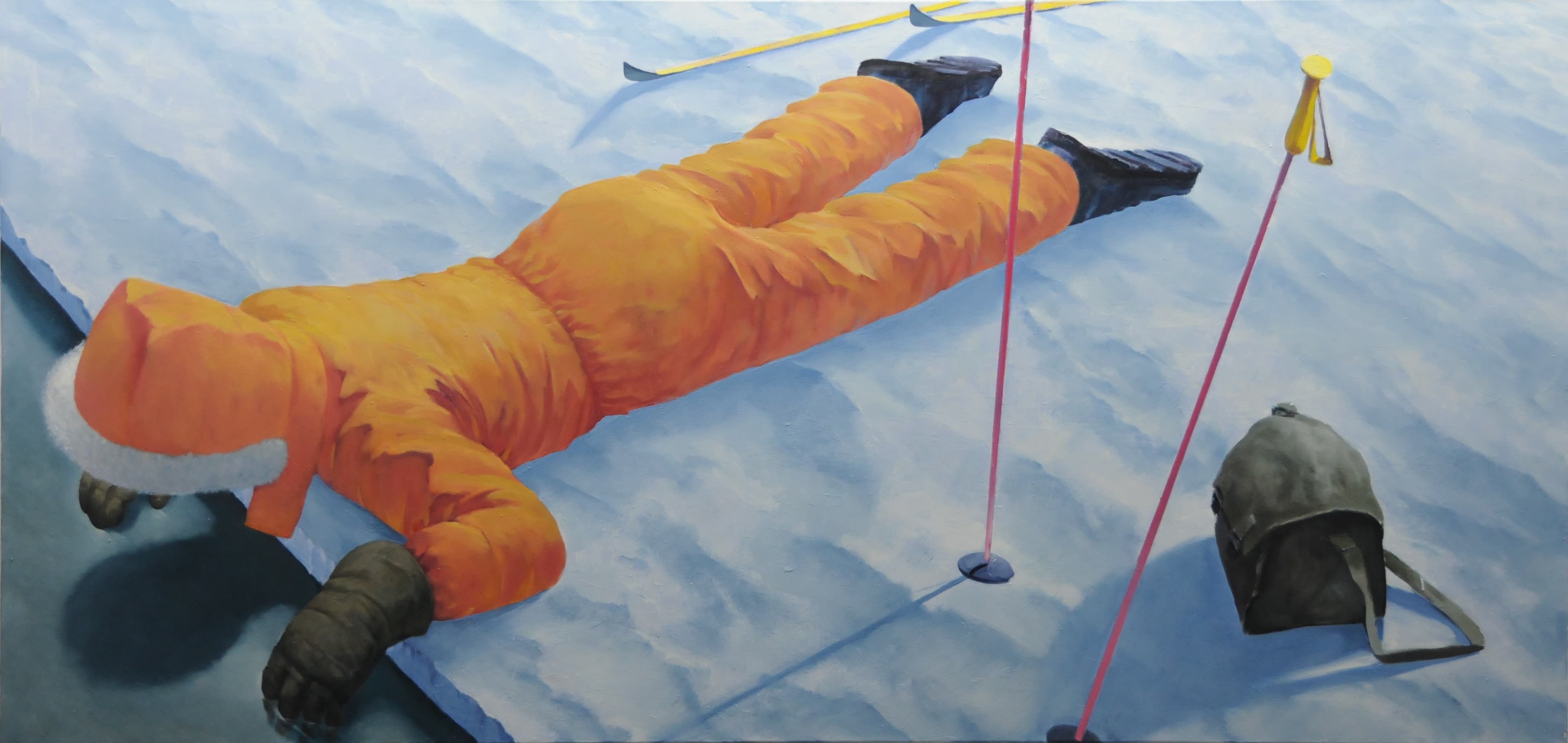 Forscher.Liegend,2005,120x250cm