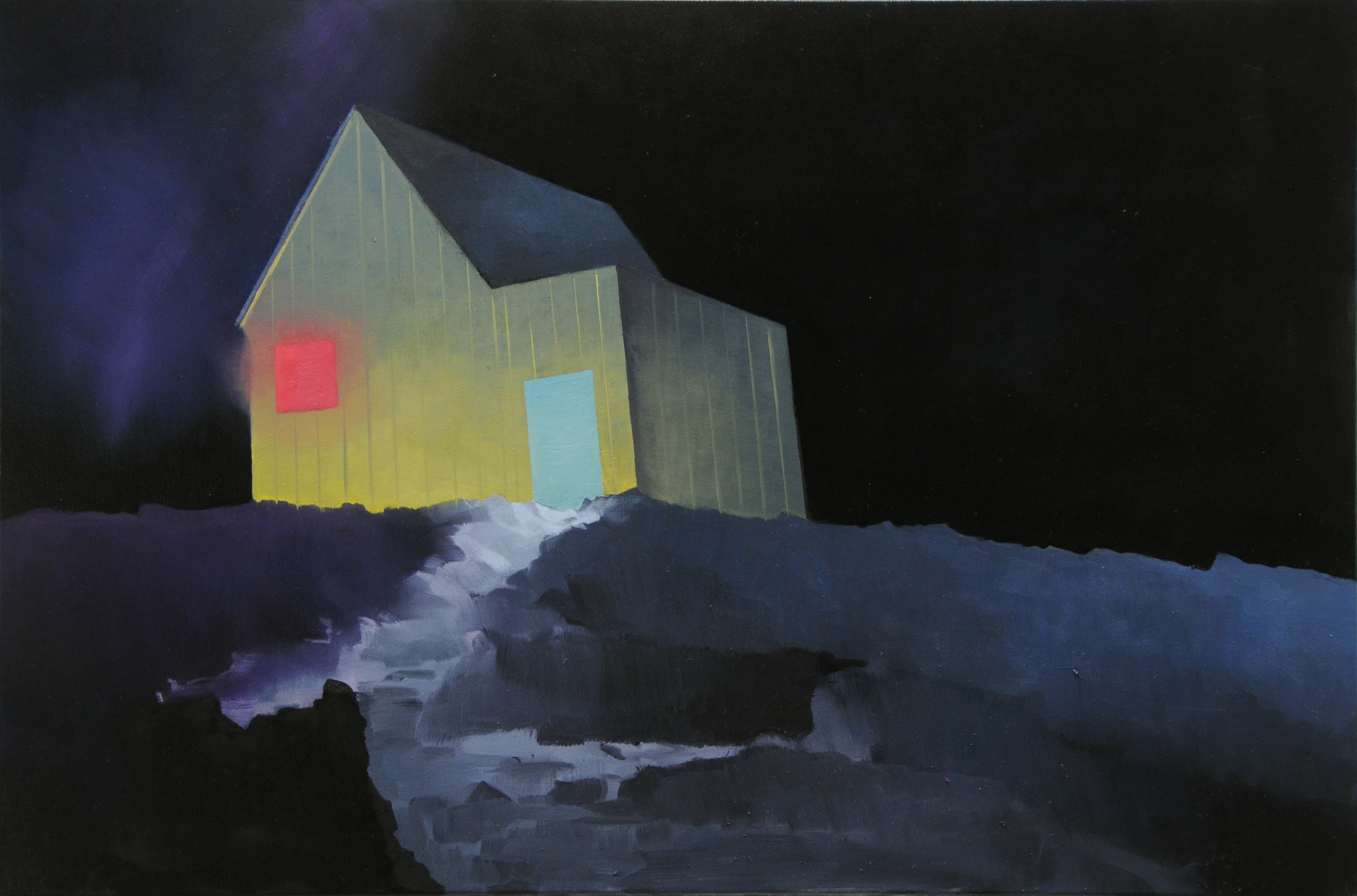 Gelbes Haus,2010, Ol auf Leinwand, 60x90cm