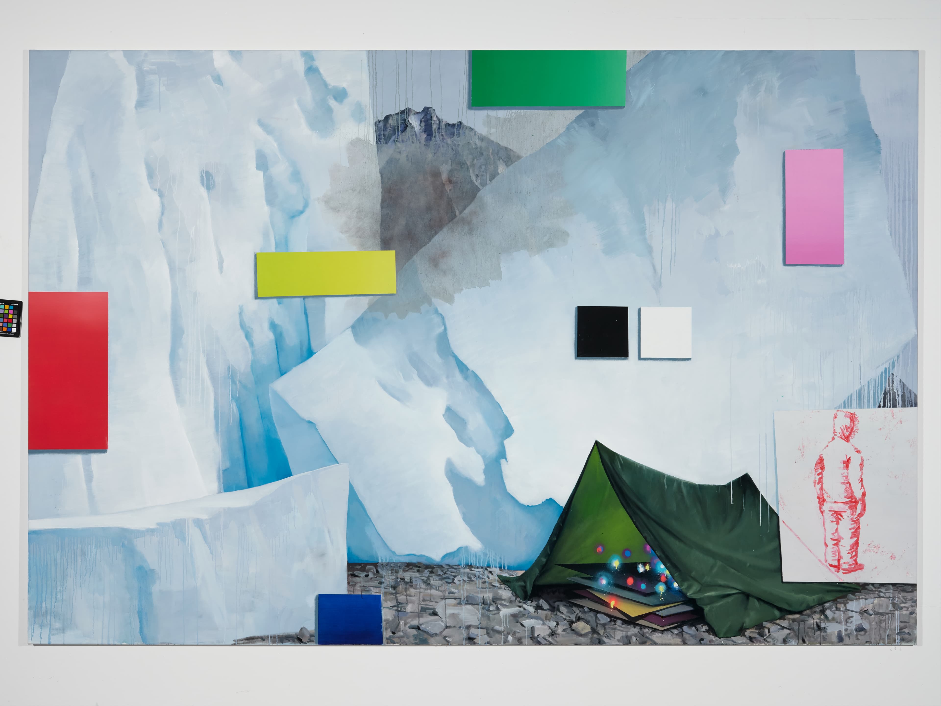 Gletschercamp_200x300cm_Oel_auf_Leinwand_2021