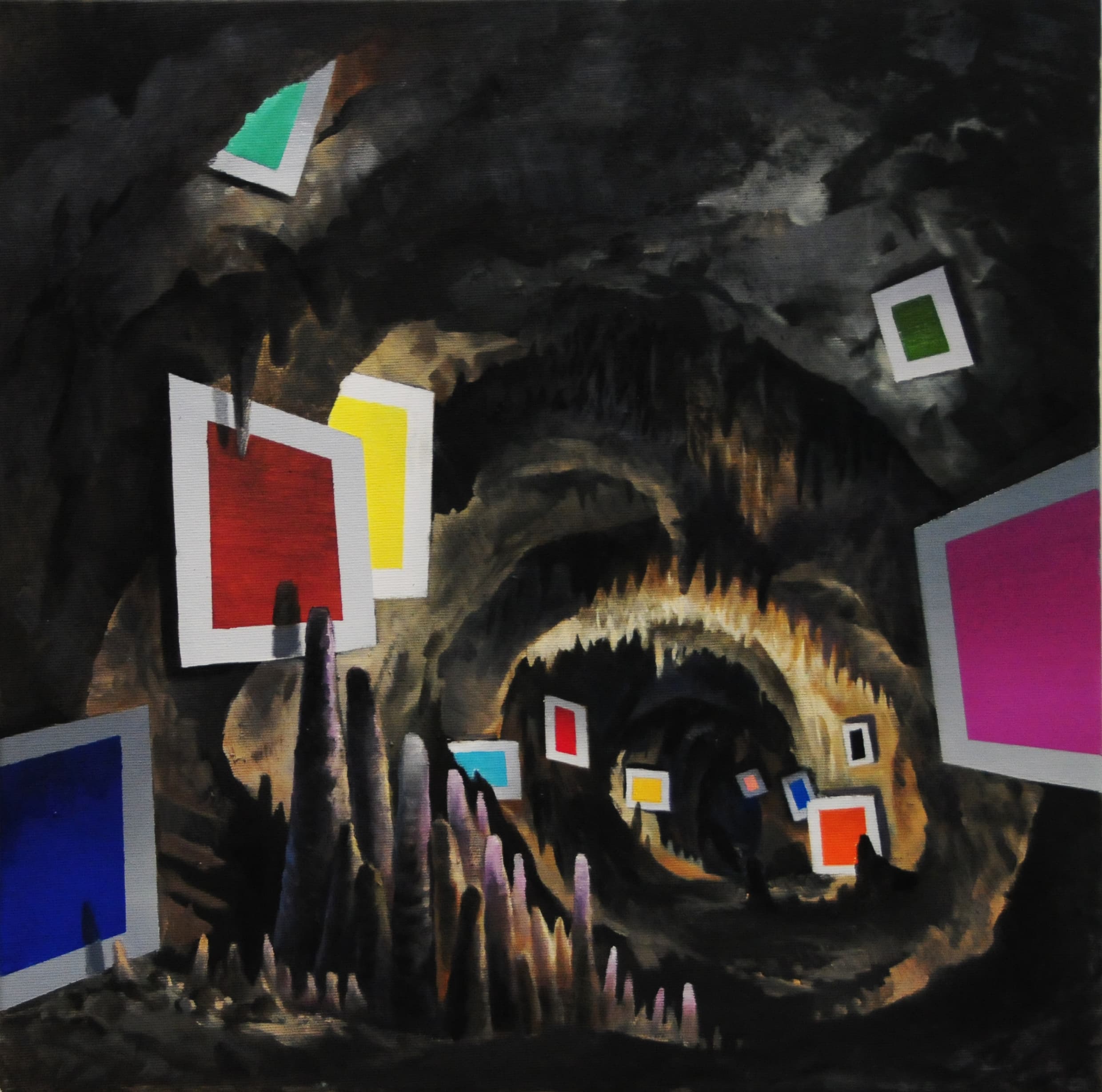 Hohlenmalerei,50x50cm,Ol auf Lw,2022