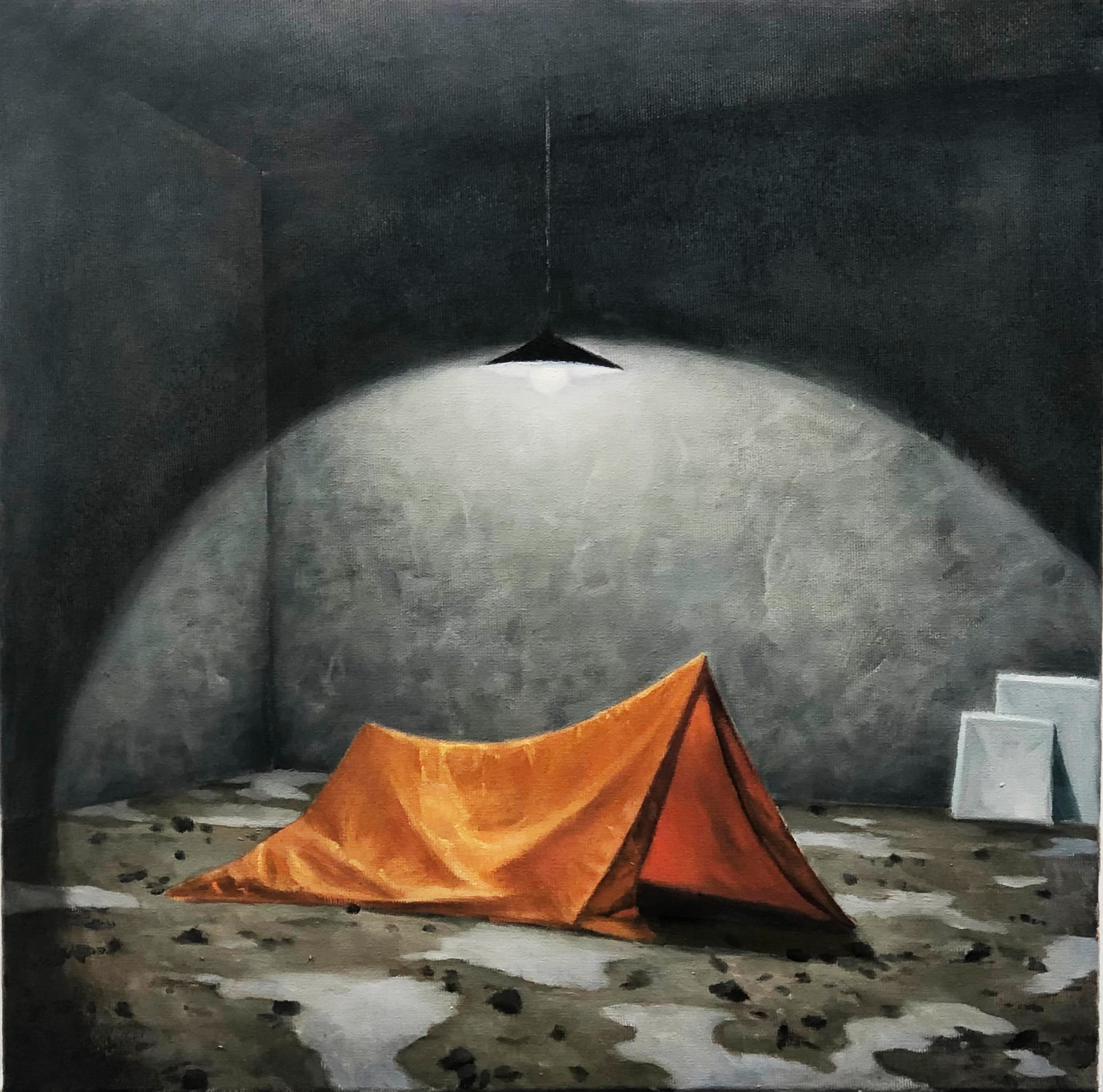 Indoor,50x50cm,2023,Ol auf Lw