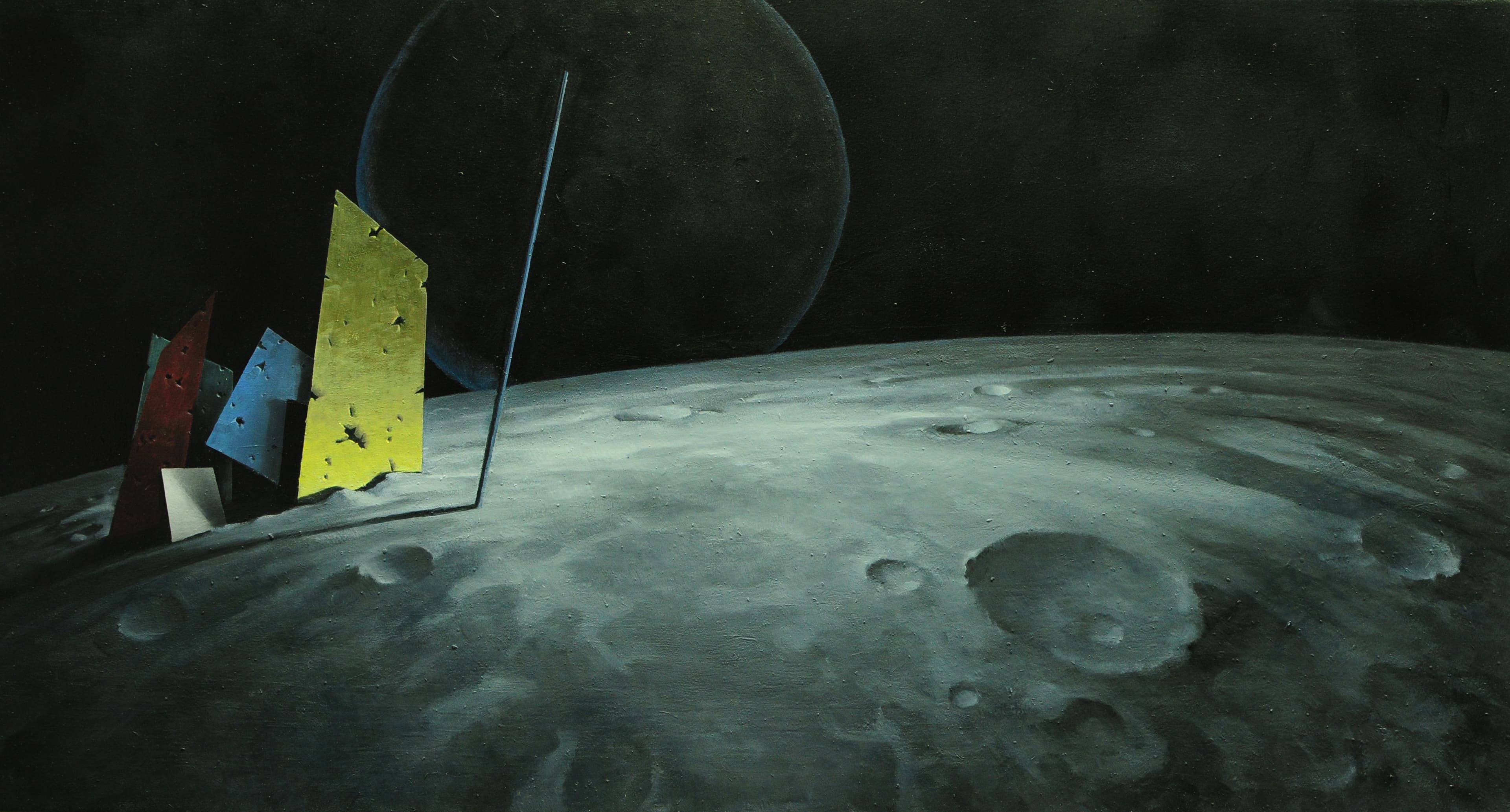 Missionsstation_70x130cm_2018_Ol auf Lw