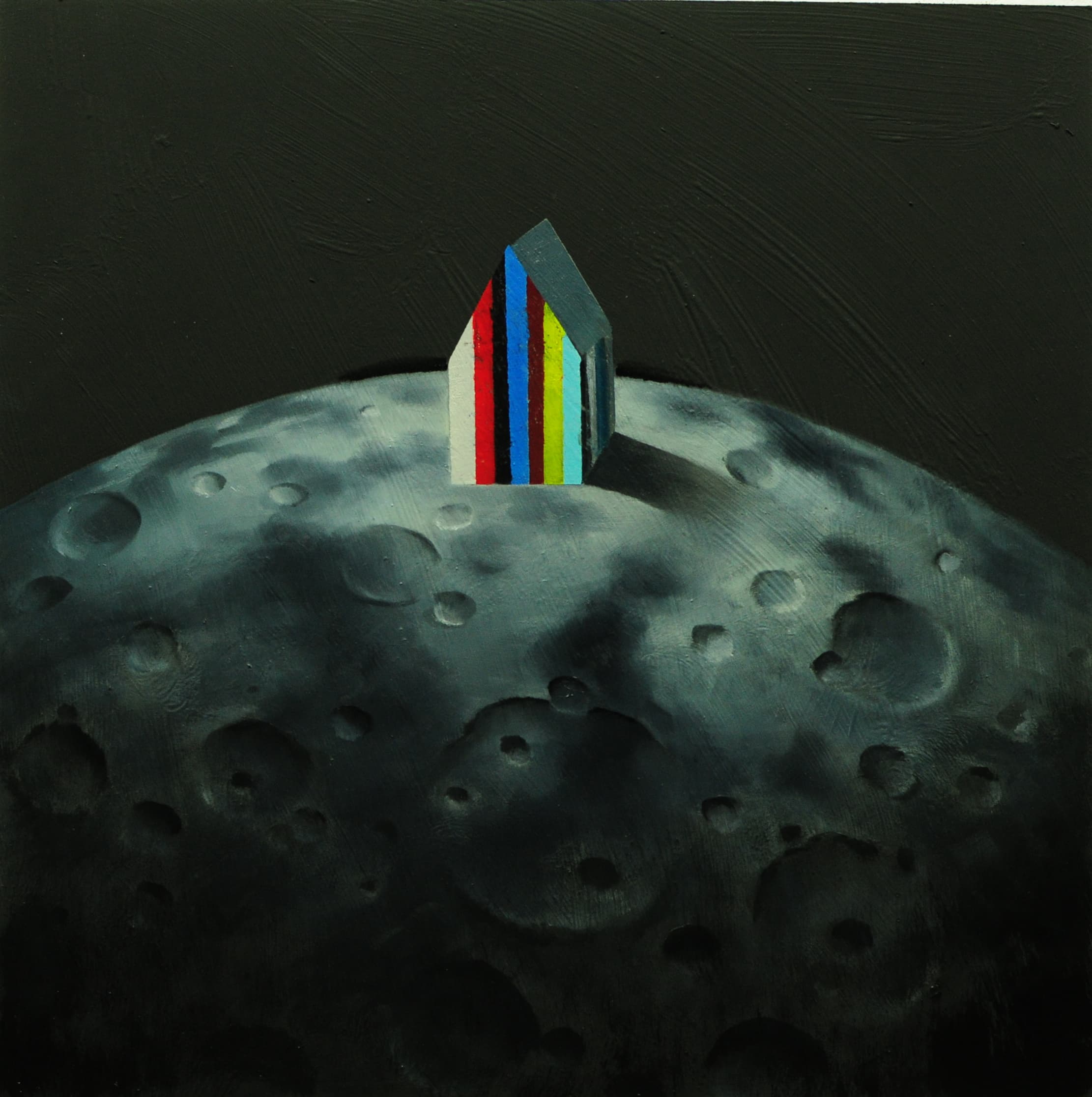 Mondhaus(ganz oben)_40x40cm_2019_Ol auf Holz