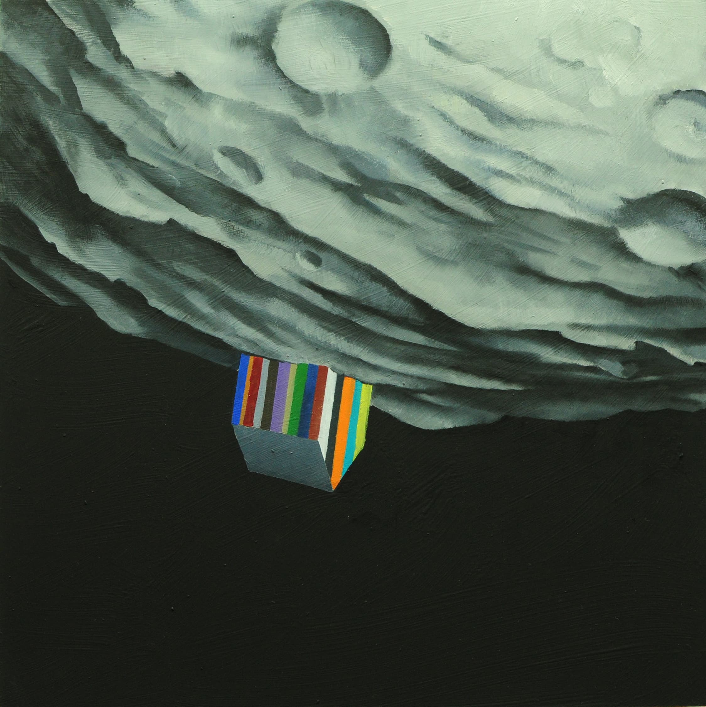 Mondhaus(ganz unten)_40x40cm_2018_Ol auf Holz