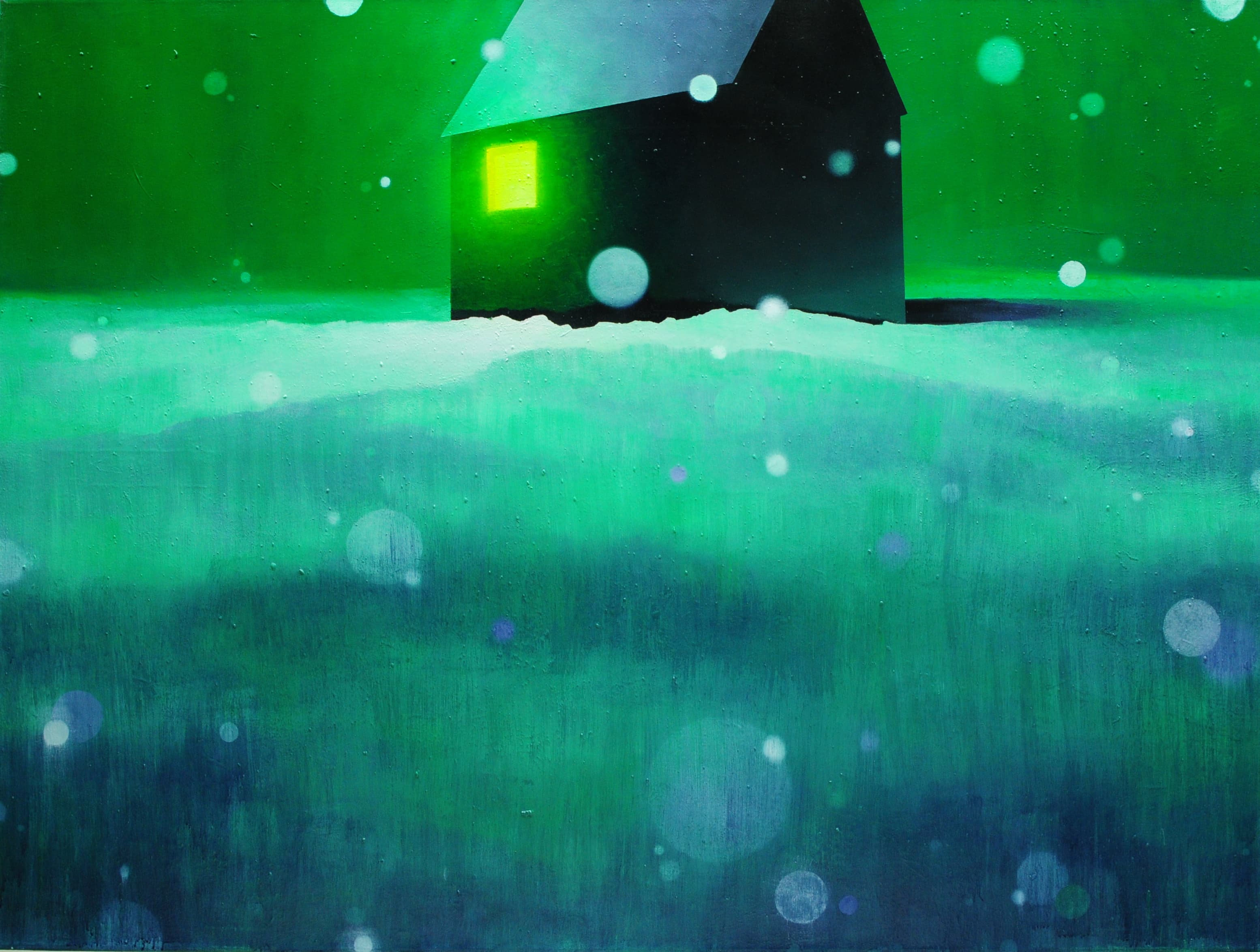 Nordlichthaus, 120x160, Ol auf Lw, 2016