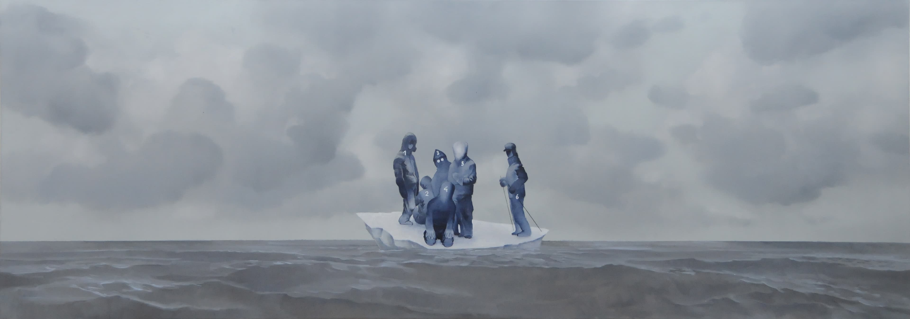 Reisegesellschaft, 90x250cm,Ol auf Lw,2007