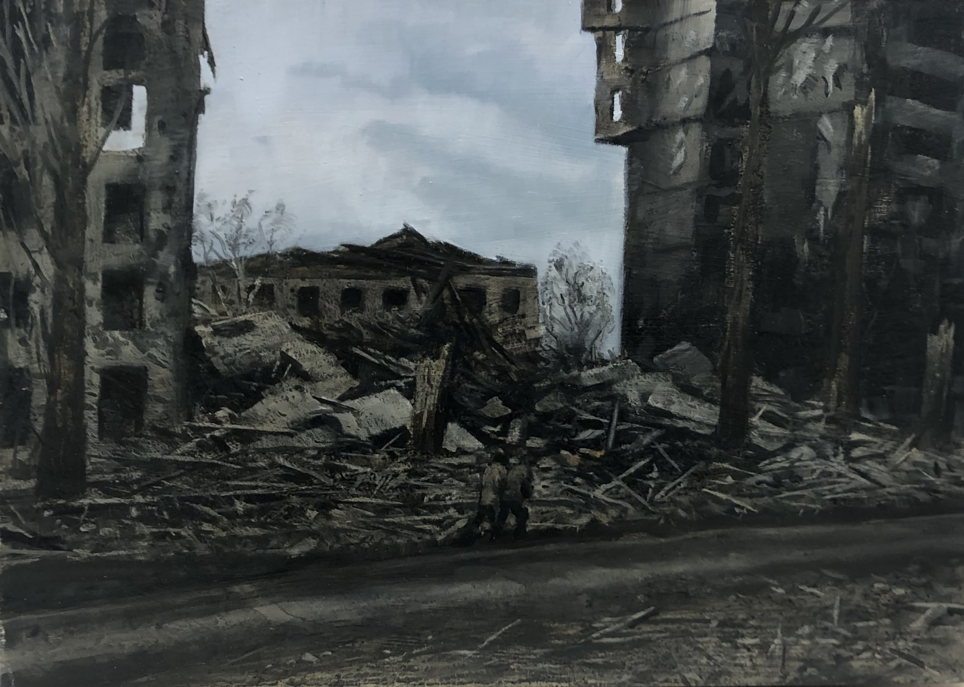 Ruinen,30x43,5,Ol auf MDF,2023