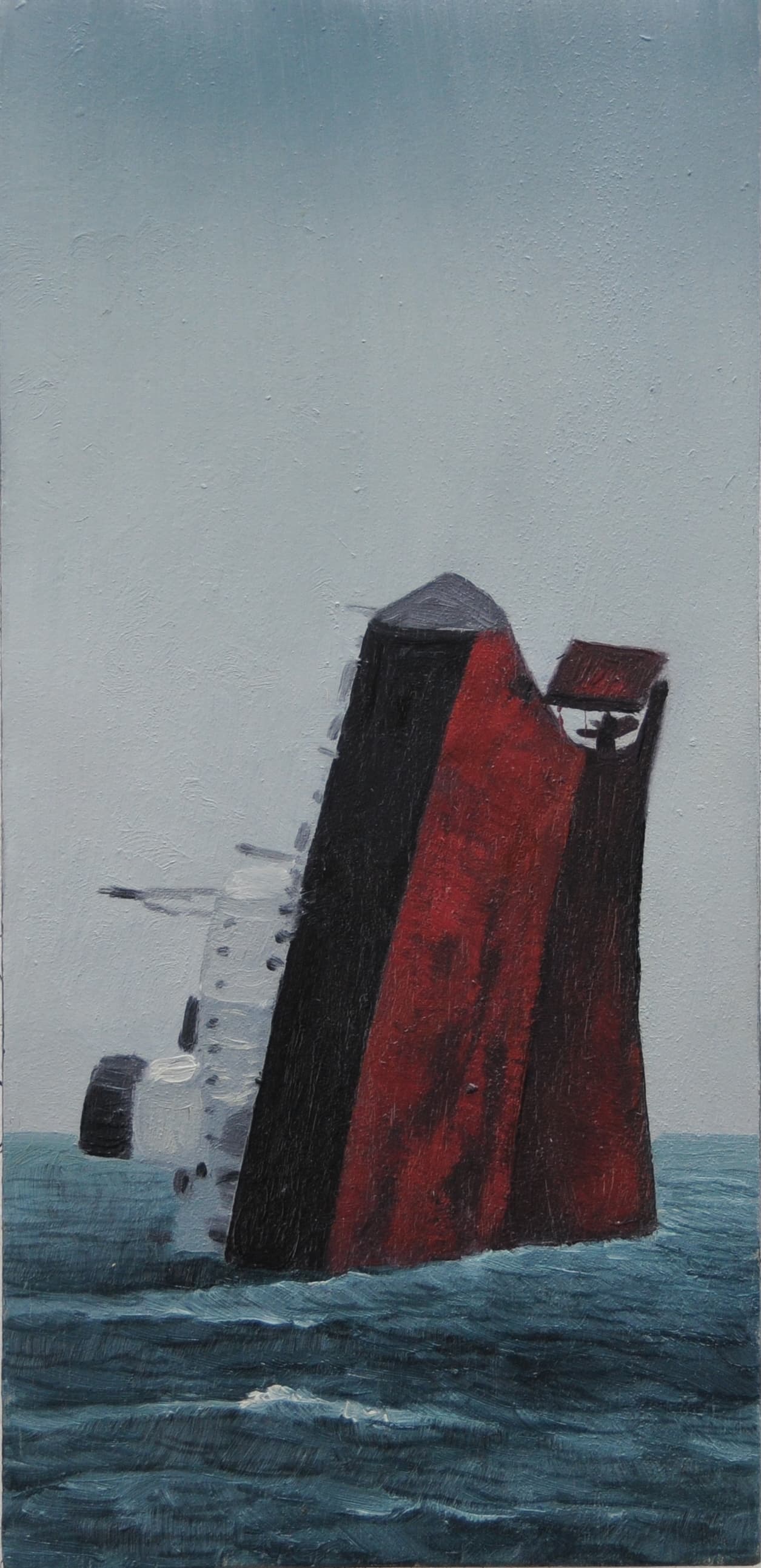 Schiffsungluck,32x15cm,Ol auf MDF,2005