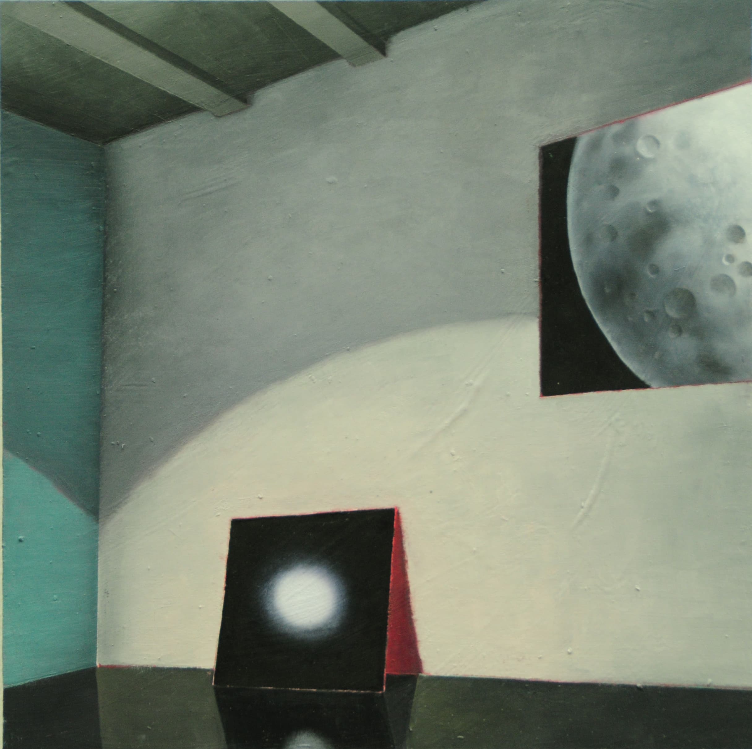 Studio_40x40cm_2019_Ol auf Holz