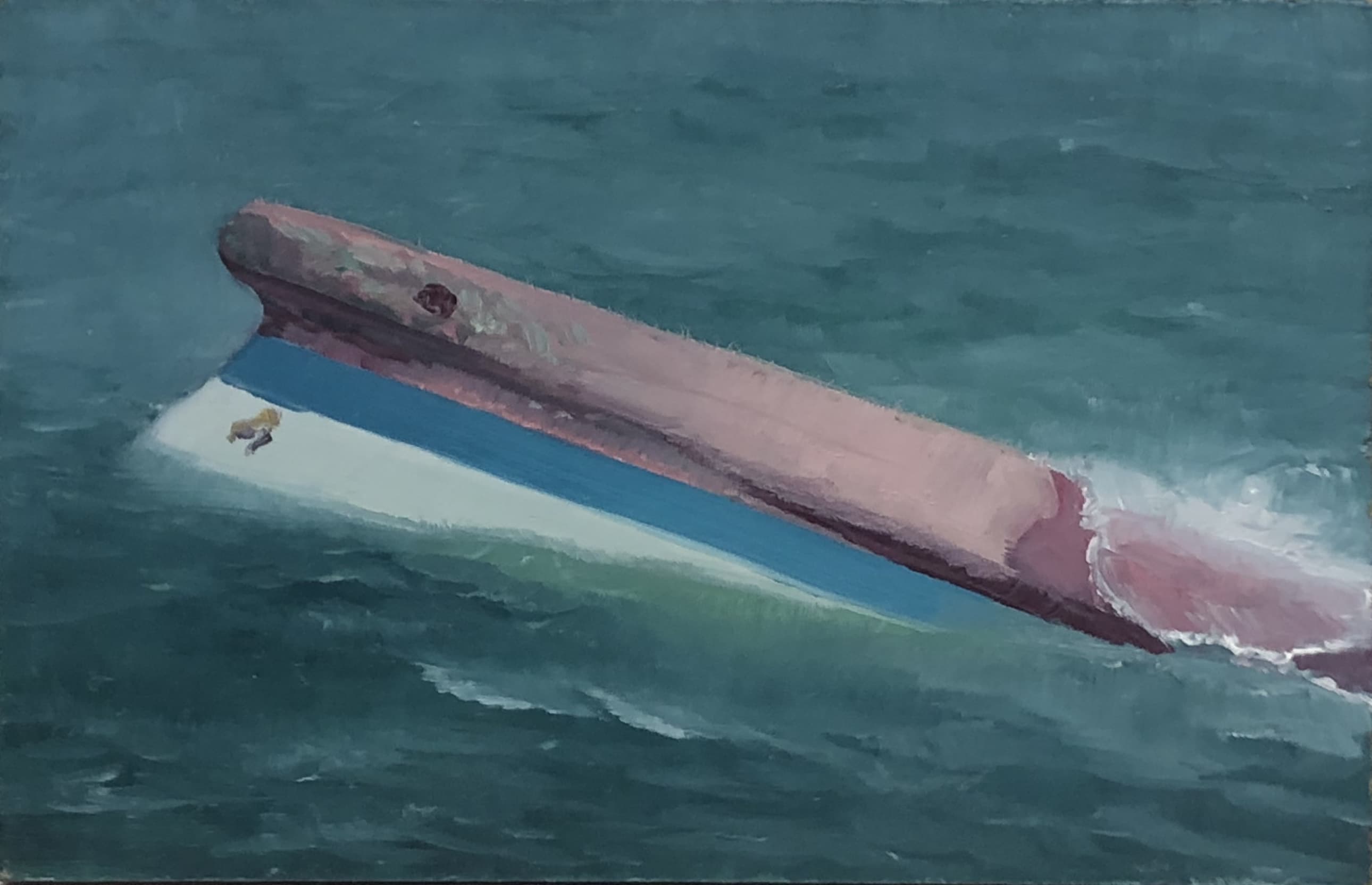 Tanker,11x17cm,Ol auf MDF,2010