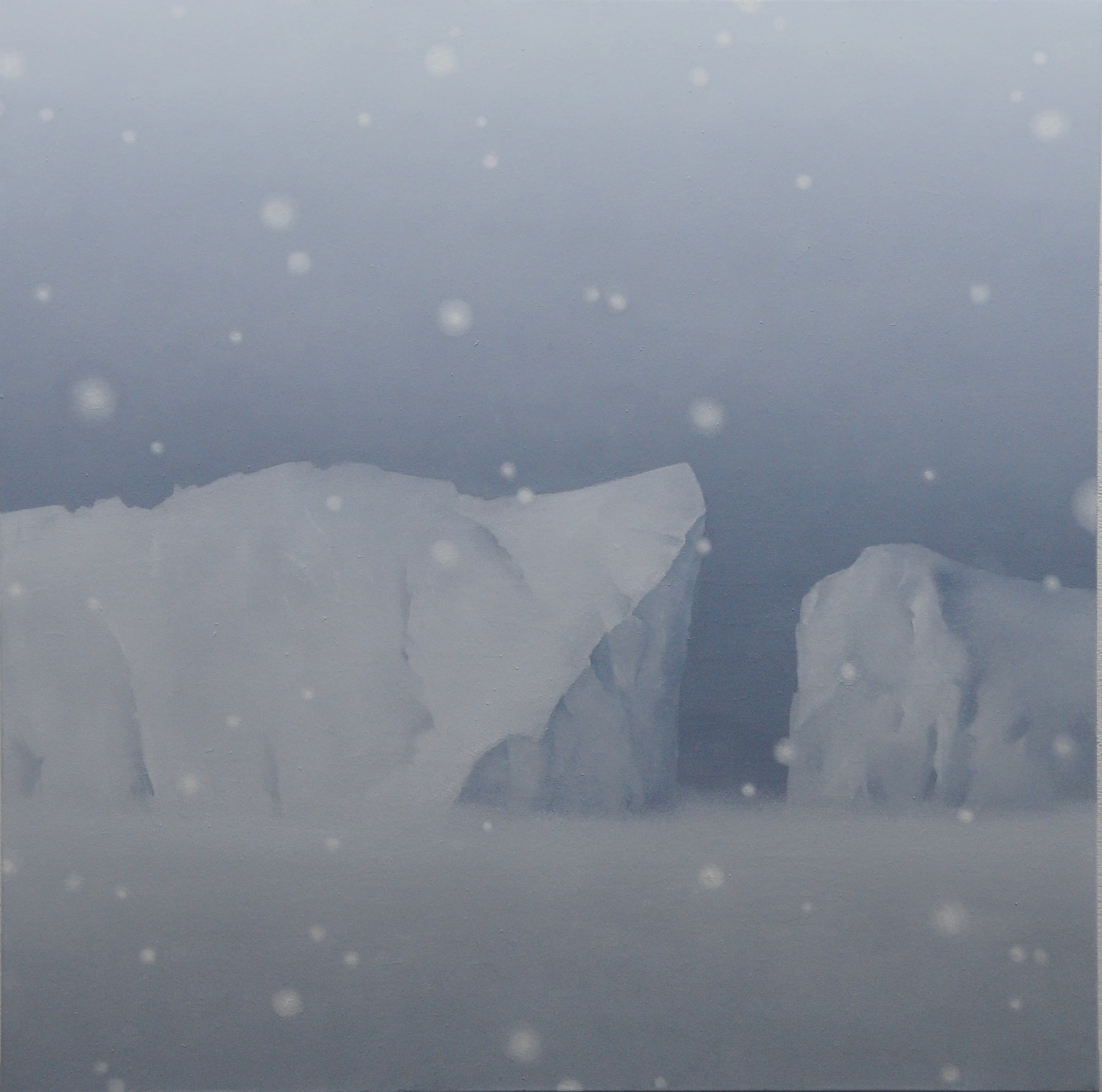 Zwei Eisberge,2010, Ol auf Leinwand,100x100