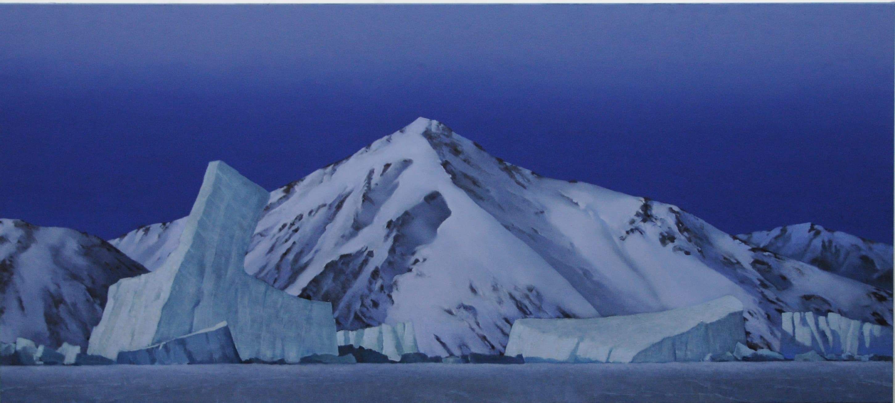 blaue Dammerung,90x200cm,Ol auf Lw